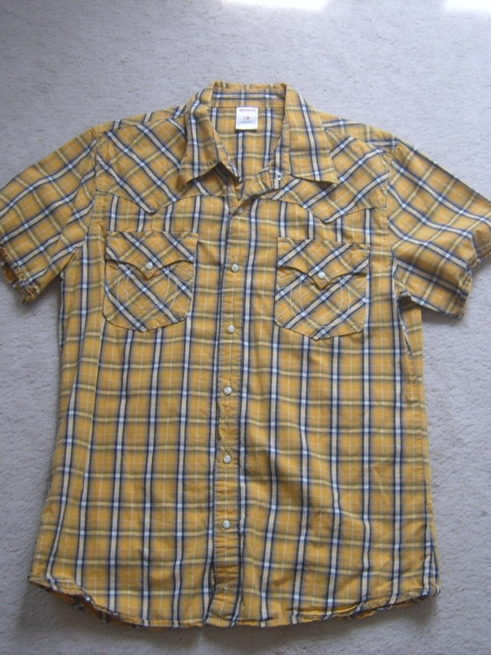 Lightly Used True Religion Men Button Down Short-Sleeves Shirt XXL